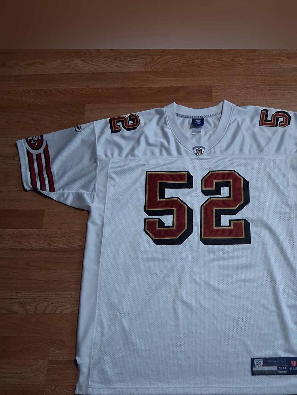 Reebok White Men's Football Willis Jersey with Burgundy Number 52